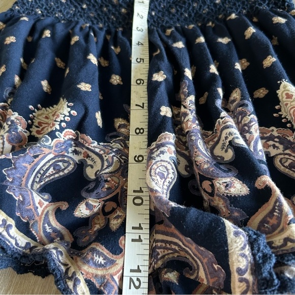 Angie Bohemian Style Navy Blue Floral Flowy Women's Shorts - Picture 6 of 6